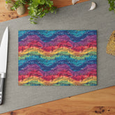 Colorful Musical Notes Glass Cutting Board - Perfect for Musicians, Gift for Music Lovers, Kitchen Decor, Housewarming Gift, Party Essential