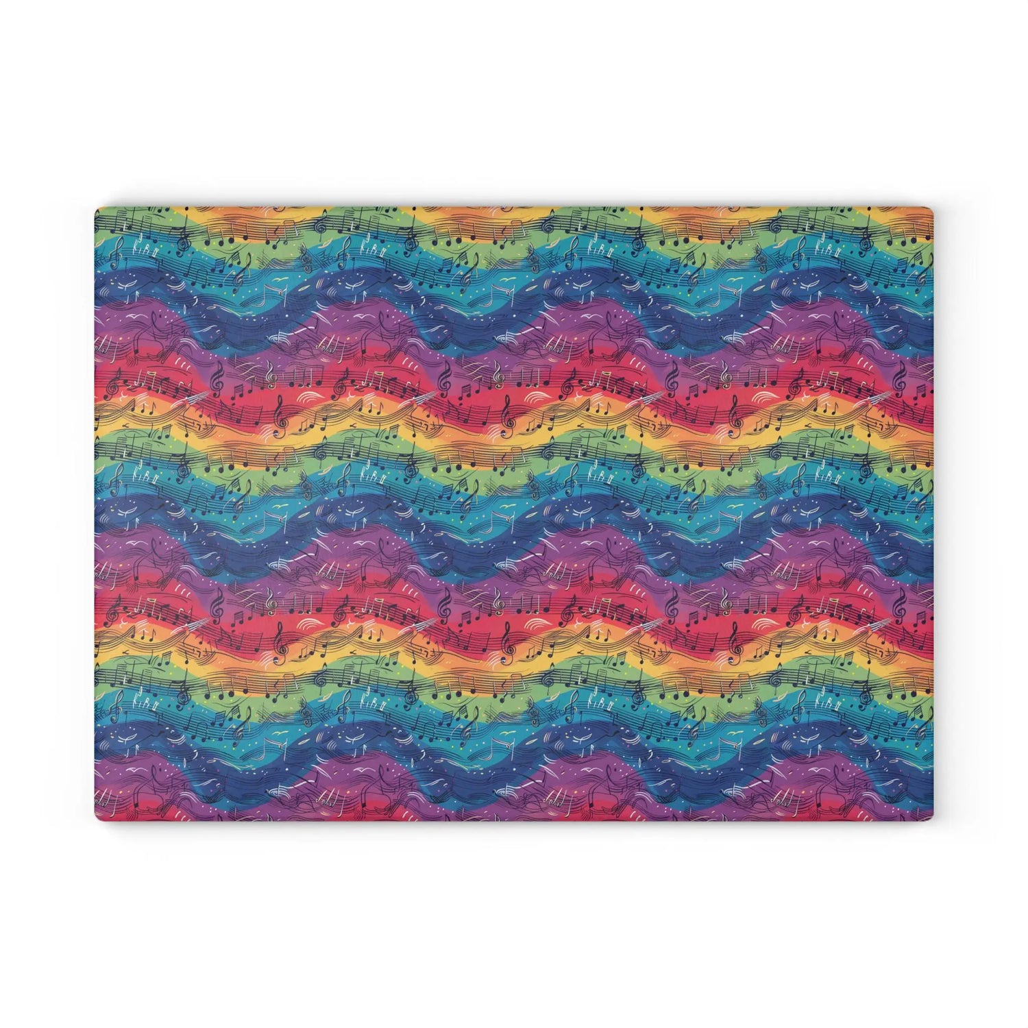 Colorful Musical Notes Glass Cutting Board - Perfect for Musicians, Gift for Music Lovers, Kitchen Decor, Housewarming Gift, Party Essential