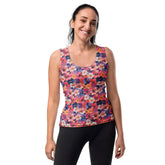 Floral Oil Painting Sublimation Tank Top – Spring Cut & Sew Blouse, Boho Chic Women&