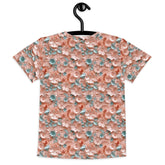 3D Floral Print Kids T-Shirt – Spring Crew Neck Tee, Soft Breathable Toddler Top, Cute Bloom Pattern Short Sleeve Shirt for Girls