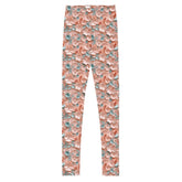 3D Floral Print Youth Leggings | All-Over Pattern Kids Leggings | Girls’ Floral Pants | Stretchy Comfortable Child Leggings | Cute Playwear