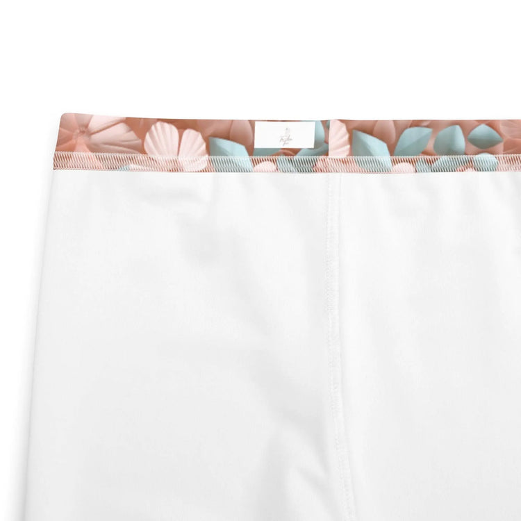 3D Floral Print Youth Leggings | All-Over Pattern Kids Leggings | Girls’ Floral Pants | Stretchy Comfortable Child Leggings | Cute Playwear