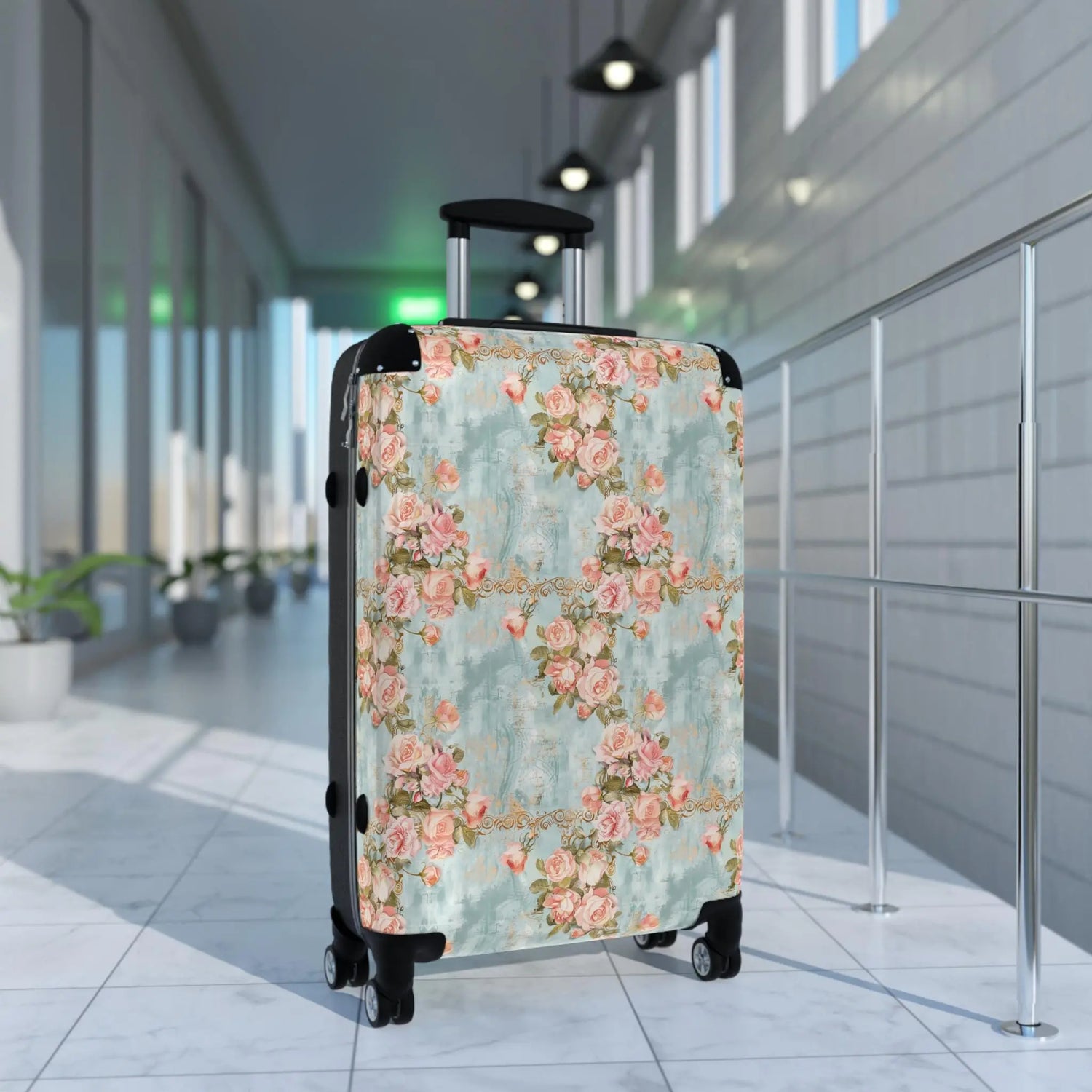 Vintage Floral Suitcase - Stylish Luggage for Travelers, Travel Essentials, Floral Print Suitcase, Carry-on Bag, Gift for Wanderlust