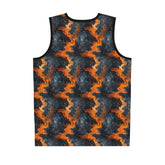 Abstract Flame Pattern Basketball Jersey, Sportswear, Team Jersey, Gifts for Athletes, Unique Sports Apparel