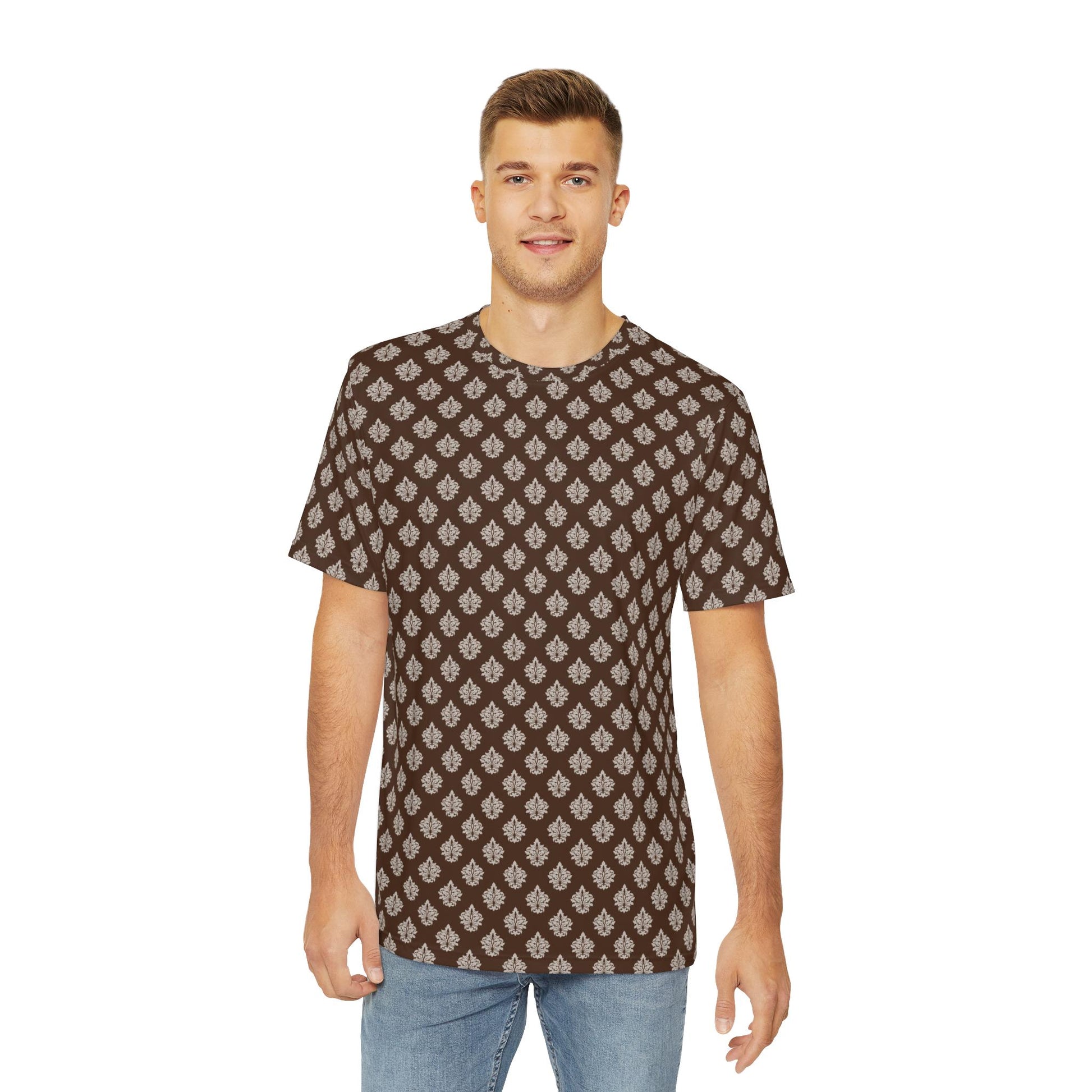Bohemian Style Men's Polyester Tee, Casual Summer Shirt, Vintage Fashion Top, Perfect for Festivals, Travel & Everyday Wear