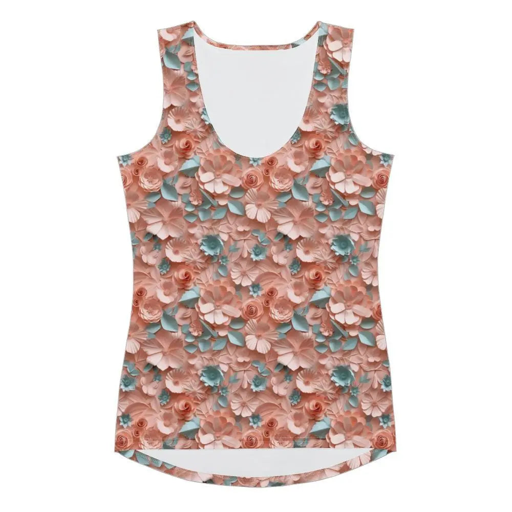 Womens 3D Pastel Spring Floral Sublimation Cut & Sew Tank Top