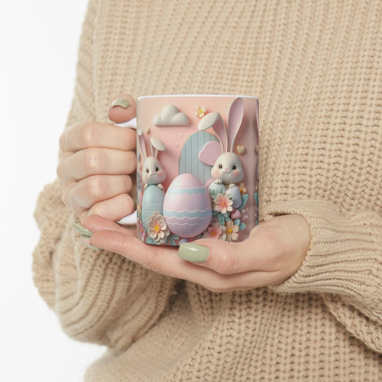 Cute Bunny Easter Ceramic Mug, Perfect for Spring Gifting, Coffee Lovers, Tea Enthusiasts, Festive Decor, 11oz, 15oz