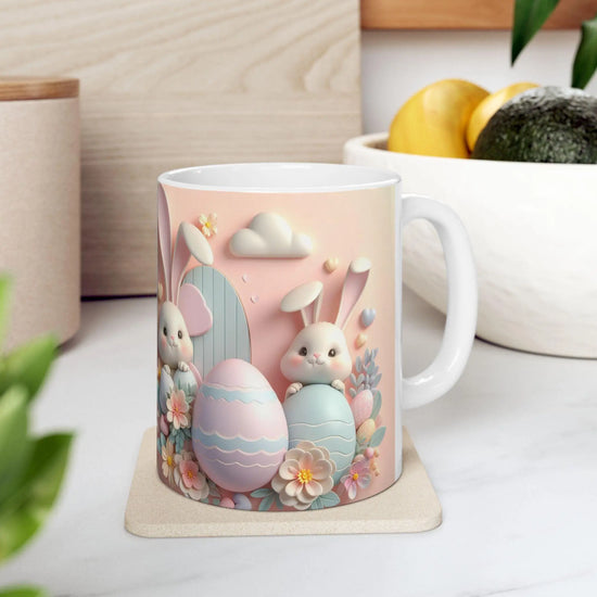 Cute Bunny Easter Ceramic Mug, Perfect for Spring Gifting, Coffee Lovers, Tea Enthusiasts, Festive Decor, 11oz, 15oz