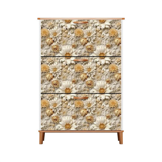 Floral Shoe Cabinet (Made in USA), Designer Home Office Shoe Organizer, Great Gift