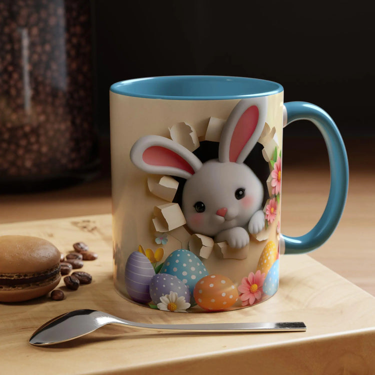 Cute Easter Bunny Coffee Mug, Spring Decor Mug, Funny Gift for Kids, Tea Cup, Easter Celebration, Unique Kitchenware