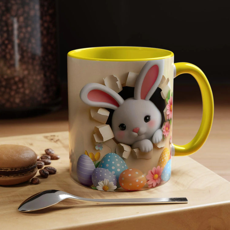Cute Easter Bunny Coffee Mug, Spring Decor Mug, Funny Gift for Kids, Tea Cup, Easter Celebration, Unique Kitchenware