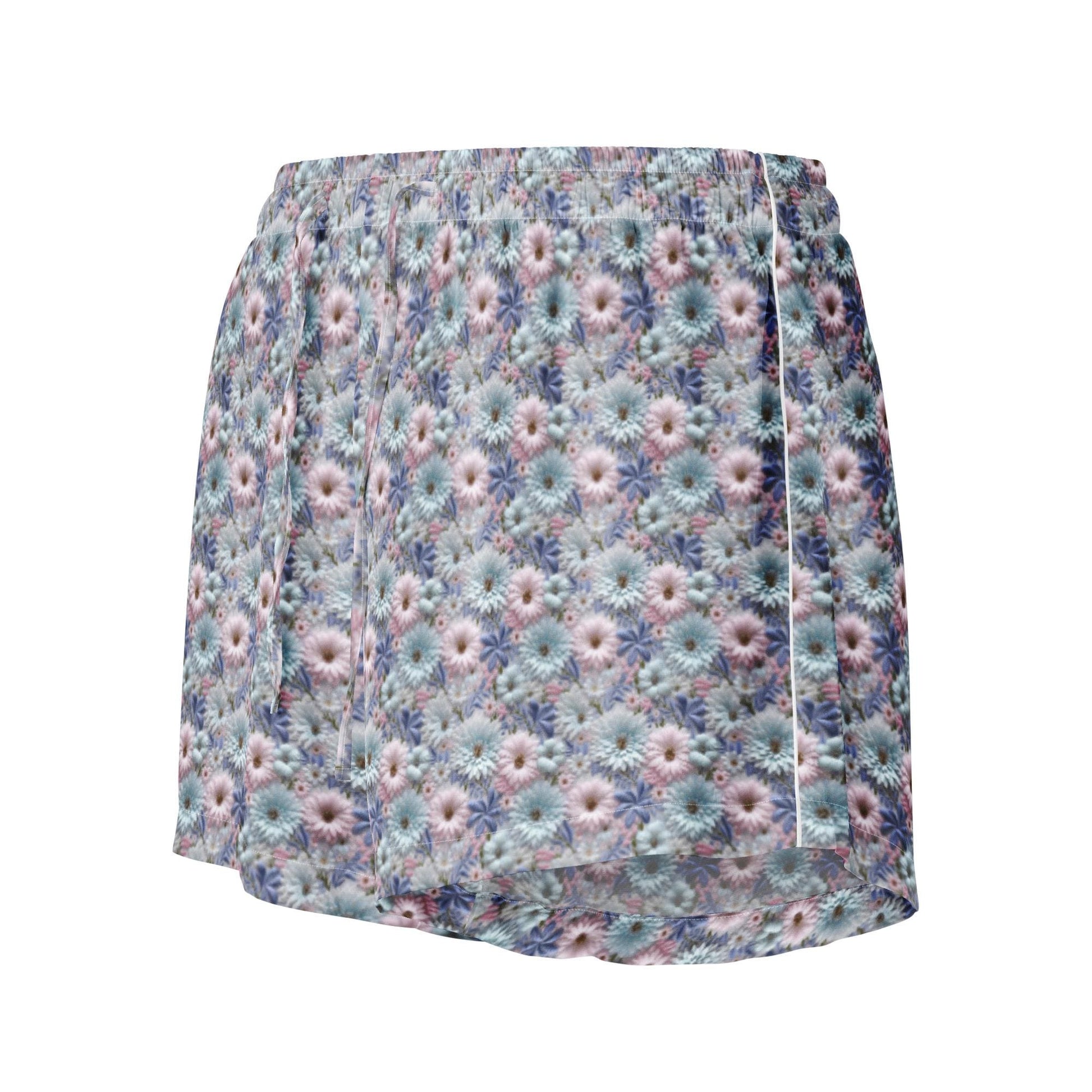 3D Floral Pajama Shorts Women&#39;s - Blue Matching Sleep Shorts - Spring Summer Lounge Set - Soft Breathable PJ Bottoms - Cute Sleepwear