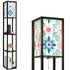 Colorful Spring Floor Lamp with Shelves (Made in USA), Designer Style Bright Living Room Hallway Shelf  Lamp