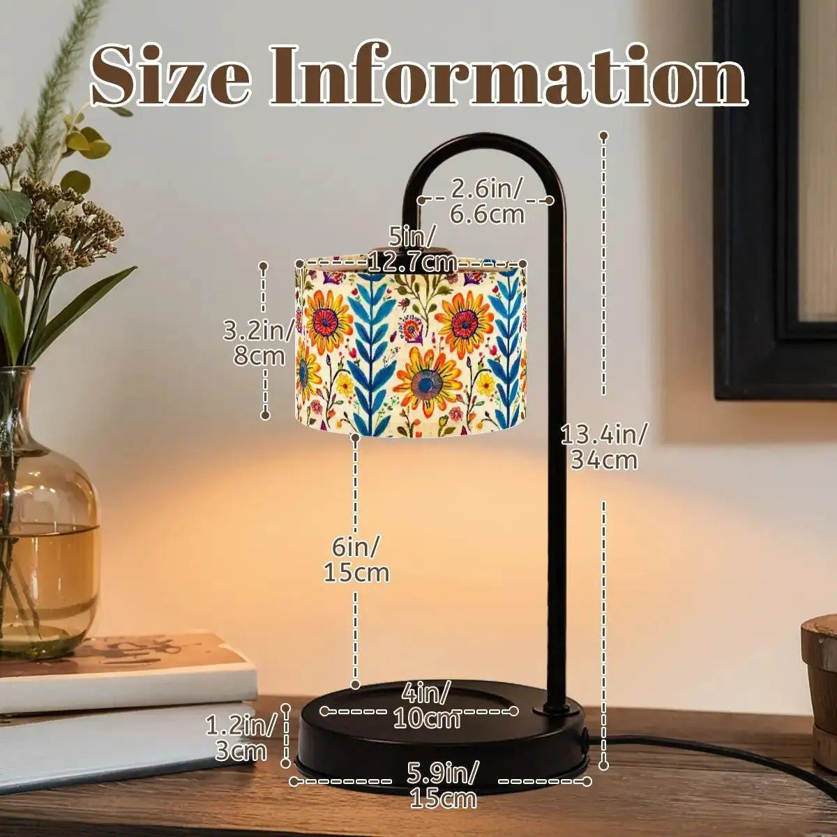 Candle Warmer Lamp, Floral Stylish small bedroom office decorative candle lamp, great unique gift