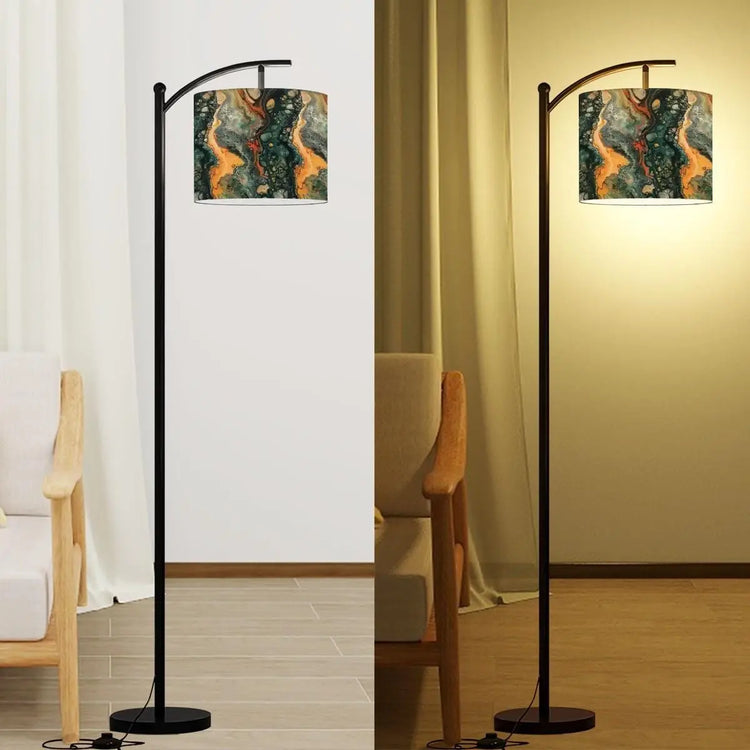 Arc Floor Lamp (Made in USA), Artistic Marble Design Living Room, Bedroom, Home Decor Accent Lighting
