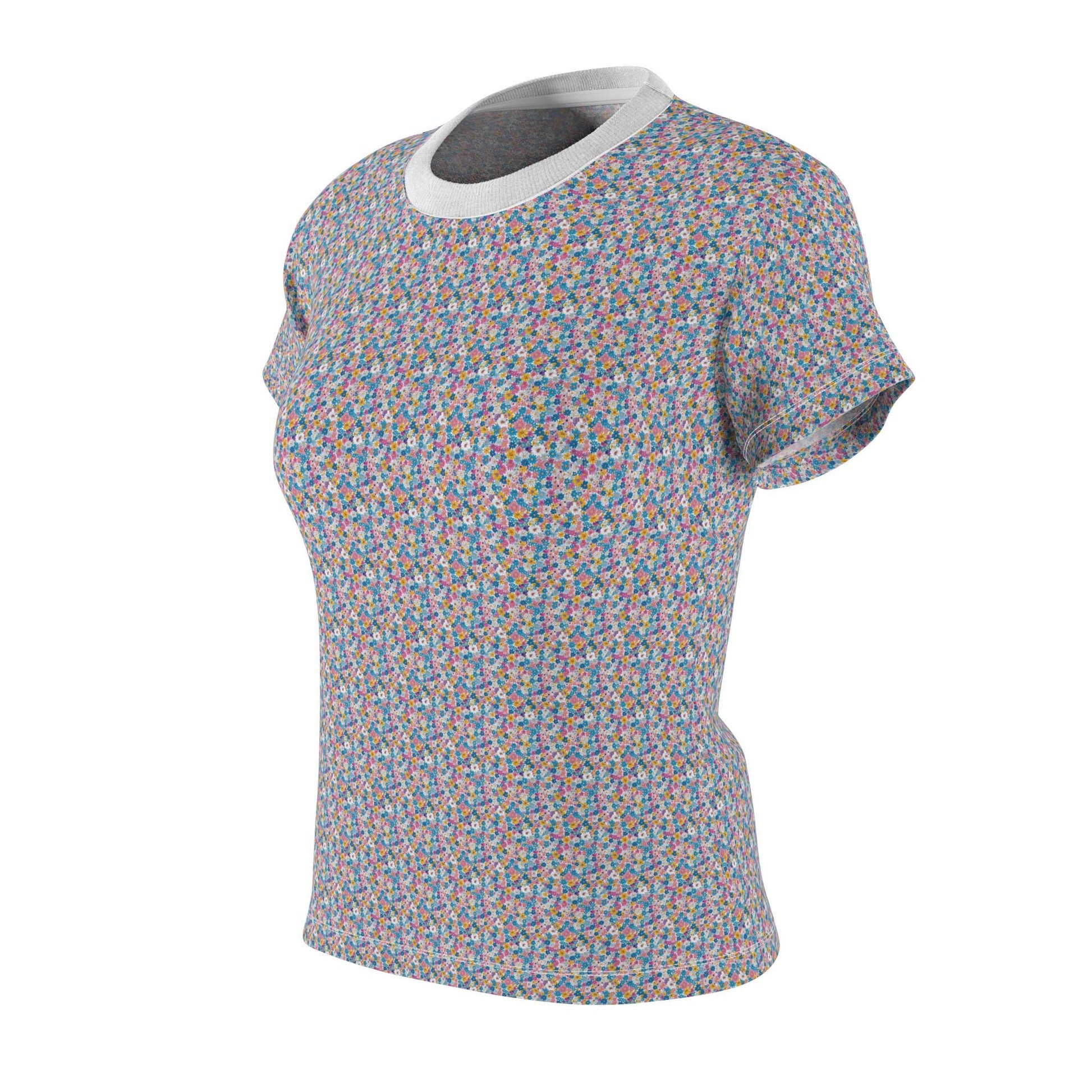Colorful Floral Tee, Women's Casual Summer Top, Vintage Style Shirt, Gift for Her, Trendy Everyday Wear, Flower Print Tshirt, Women's
