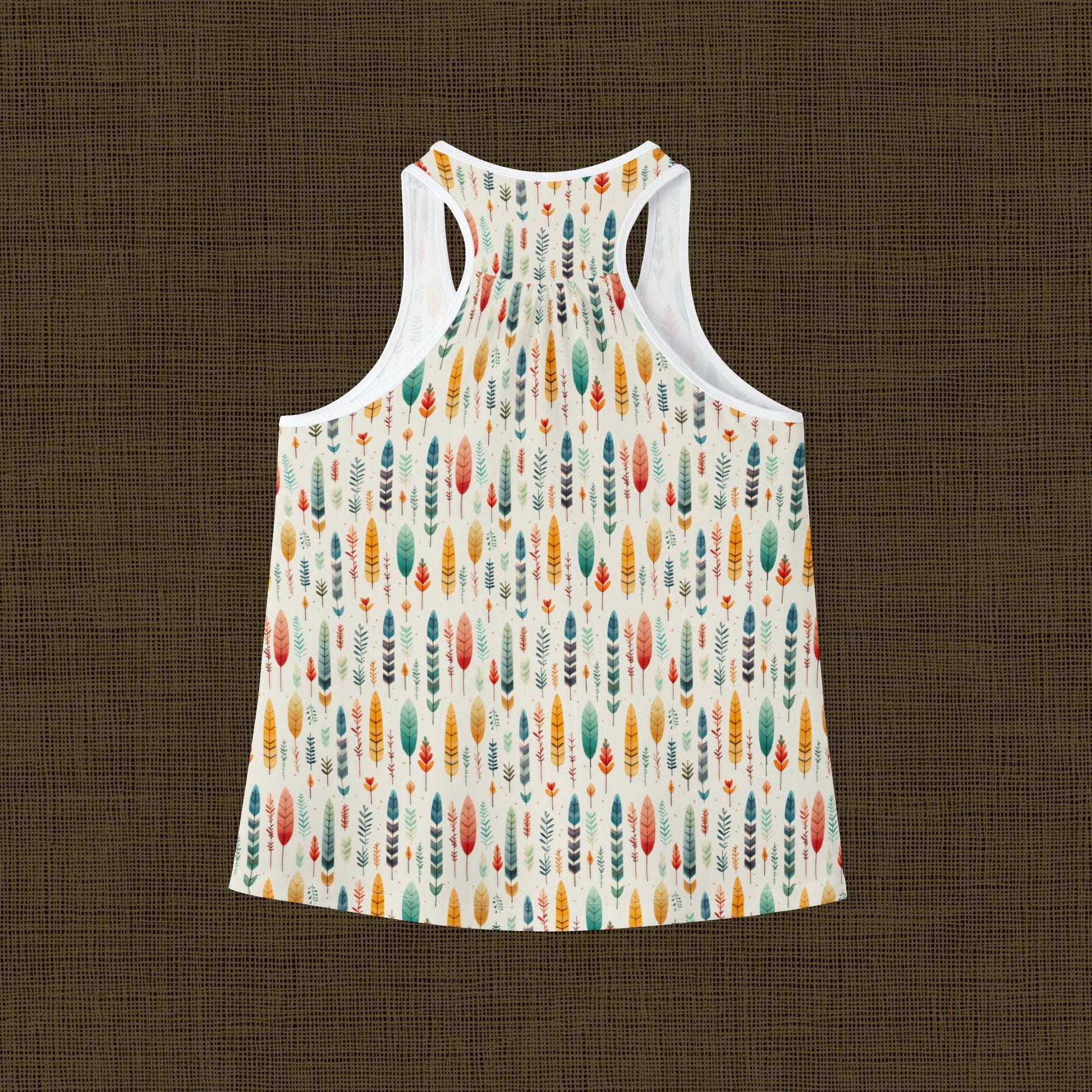 Forest Pattern Women's Tank Top, Boho Summer Shirt, Nature Lovers Gift, Casual Wear, Eco-Friendly Style, Outdoor Activities