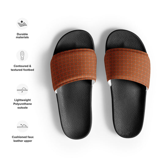 Stylish Orange Geometric Men’s Slides – Comfort Meets Bold Design