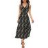 Floral Seamless Print Sleeveless Maxi Dress – Boho Chic Summer Dress for Women, Beach Wedding Guest Dress, Long Flowy Dress