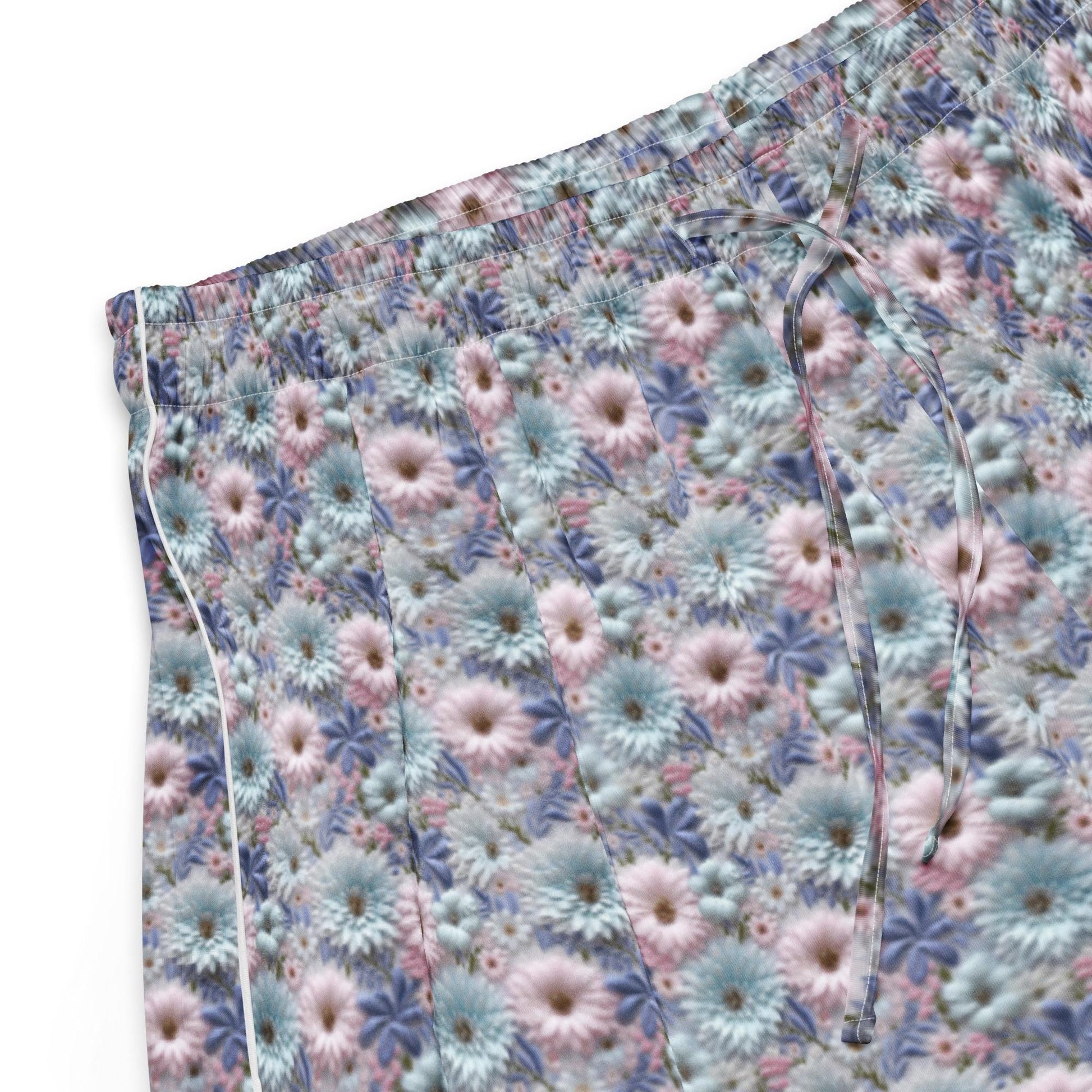 3D Floral Pajama Shorts Women&#39;s - Blue Matching Sleep Shorts - Spring Summer Lounge Set - Soft Breathable PJ Bottoms - Cute Sleepwear