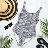 3D Floral One-Piece Swimsuit – All-Over Print Bathing Suit – Women’s Summer Beach Swimsuit – Sexy High-Cut Swimwear – Vacation Swim Suit