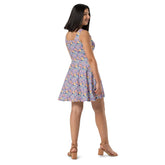 Spring Floral Skater Dress - Lightweight Sleeveless A-Line Swing Dress - Small to Plus Size - Wedding Guest, Garden Party, Date Night Outfit