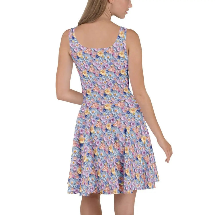 Spring Floral Skater Dress - Lightweight Sleeveless A-Line Swing Dress - Small to Plus Size - Wedding Guest, Garden Party, Date Night Outfit