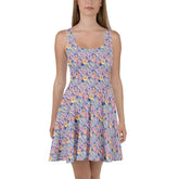 Spring Floral Skater Dress - Lightweight Sleeveless A-Line Swing Dress - Small to Plus Size - Wedding Guest, Garden Party, Date Night Outfit